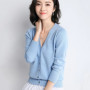 2026 Women Cardigans Long Sleeve Knitted Outerwear Solid Thin Spring Autumn Sweaters V-neck Knitwears Korean Fashion Cardigans