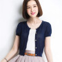Summer New Short-Sleeve Cardigan Small Cape Female Short Design All-Match Air Conditioning Shirt Sunscreen Knitted Jacket Thin