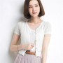 Summer New Short-Sleeve Cardigan Small Cape Female Short Design All-Match Air Conditioning Shirt Sunscreen Knitted Jacket Thin