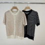 Retro Striped Knit Cardigan for Women, Summer Thin Linen Blend Sequined Short-sleeved Cardigan T-shirt