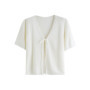 ​DUSHU Summer 2025 Textured Mesh Cardigan - Linen Touch Relaxed Fit Fluid Silhouette Resort to Office​