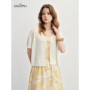 ​DUSHU Summer 2025 Textured Mesh Cardigan - Linen Touch Relaxed Fit Fluid Silhouette Resort to Office​
