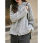 Luxury New Lapel Women 5Cashmere95Merino Wool Sweater Solid Color Thick Cardigan Skin Friendly Top Knit Autumn Winter Clothing