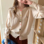 WinvyNee Women's Clothing O Neck 100 Wool Cardigans Colorful Buttons Solid Knitted Top Sweater Outerwear Blouse Jumper B1523053