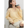 CHIC VEN Female Cardigan Loose Casual Mohair Hollow Knitted Sweaters Female Short Jumpers Spring Summer 2025 Tops