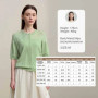 Amii Women's Cardigan 2026 Summer New O- Neck Knit Lace Patchwork Top Elegant Office Short Sleeve Open Front Sweater 12622065