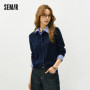 Semir Cardigan Women 2026 Spring Detachable Plaid Collar Casual Basic Fashion Tops Sweater For Party