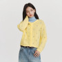 Semir Red Cardigan Women 2026 Spring Hollow Out Crew Neck Loose Gentle Style Casual Comfortable Fashion Knitwear Top