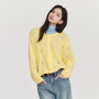 Semir Red Cardigan Women 2026 Spring Hollow Out Crew Neck Loose Gentle Style Casual Comfortable Fashion Knitwear Top