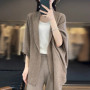 Women New 100 Merino Wool Cardigan Sweater Batwing Sleeve Shawl Loose Cashmere Knitwear Autumn Winter Soft Cozy Tops Clothing