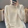 100 pure cashmere sweater for women in autumn and winter,high-end loose soft waxy winter thickened pit bottom sweater