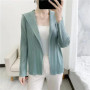 ALSEY Miyake Pleated Solid Color Cardigan Tops Women's T-shirt Summer New Loose Shirts and Blouses Aesthetic Clothing Loose