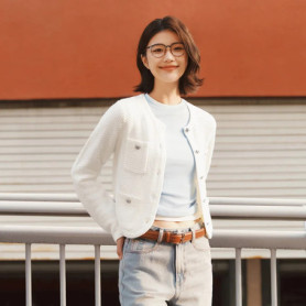 Semir Soft Cardigan For Woman 2026 Short Crew Neck HighWaist Elegant Gentle Women Stylish Top Spring Sweater