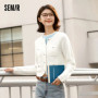 Semir Soft Cardigan For Woman 2026 Short Crew Neck HighWaist Elegant Gentle Women Stylish Top Spring Sweater