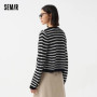 Semir Soft Cardigan For Woman 2026 Short Crew Neck HighWaist Elegant Gentle Women Stylish Top Spring Sweater
