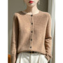 Women's Sweater Cardigans 100 Merino Wool Knitwear Raglan Sleeve Cashmere O-neck Solid Autumn Winter Casual Comfortable Tops