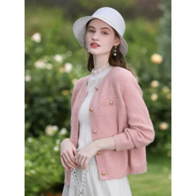 I BELIEVE YOU Tweed Cardigan Sweater for Women 2024 Spring Autumn Trendy Crew-neck Gentle Chic Female Knitted Tops 2241145739
