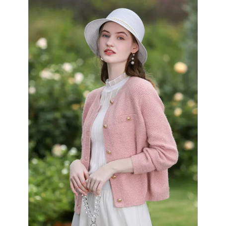 I BELIEVE YOU Tweed Cardigan Sweater for Women 2024 Spring Autumn Trendy Crew-neck Gentle Chic Female Knitted Tops 2241145739