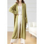 100 Merino Wool Fashion Solid Color Longline Cardigan Coat Cashmere Soft Long Sleeve Basic Simple Clothes