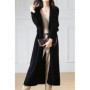 100 Merino Wool Fashion Solid Color Longline Cardigan Coat Cashmere Soft Long Sleeve Basic Simple Clothes
