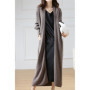 100 Merino Wool Fashion Solid Color Longline Cardigan Coat Cashmere Soft Long Sleeve Basic Simple Clothes
