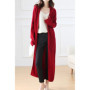 100 Merino Wool Fashion Solid Color Longline Cardigan Coat Cashmere Soft Long Sleeve Basic Simple Clothes