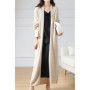 100 Merino Wool Fashion Solid Color Longline Cardigan Coat Cashmere Soft Long Sleeve Basic Simple Clothes