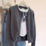 100 Wool Soft Elegant Knit Cardigan Women Small Round Collar Simple Design Versatile Button Sweater Crash Colour Cardigan for wo