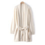 100 Pure Cashmere Women's Loose Knit Cardigan Korean Fashion Coat Women's Solid Color Temperament Coat Thickened Autumn Women's