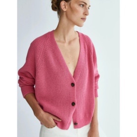 Ethereal MD 2026 YAZHIMEI spring new style of Women's casual PINK rib knit top cardigan