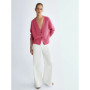 Ethereal MD 2026 YAZHIMEI spring new style of Women's casual PINK rib knit top cardigan