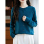 Classic Merino Wool Woman Sweater Basic Female Autumn Winter Knitted Cardigan Elegant Ladies Cashmere Long Sleeve Clothing Tops
