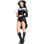 Halloween sexy Cross Nun cosplay Costumes Women's Carnival Role Play Party Nurse dress Black patent leather Performance Costume