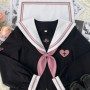 Girls Summer Jk Uniform Suit Japanese Student Pleated Skirt College Style High School Uniform Rose Sailor Suit Cosplay Costume