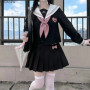 Girls Summer Jk Uniform Suit Japanese Student Pleated Skirt College Style High School Uniform Rose Sailor Suit Cosplay Costume