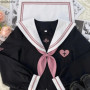 Girls Summer Jk Uniform Suit Japanese Student Pleated Skirt College Style High School Uniform Rose Sailor Suit Cosplay Costume