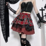 Gothic Harajuku Girls Plaid Pleated Skirt Punk Sweet Lace Kawaii Clothing Y2k Lolita Cake Mini Skirts Cosplay Costume