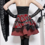 Gothic Harajuku Girls Plaid Pleated Skirt Punk Sweet Lace Kawaii Clothing Y2k Lolita Cake Mini Skirts Cosplay Costume