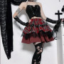 Gothic Harajuku Girls Plaid Pleated Skirt Punk Sweet Lace Kawaii Clothing Y2k Lolita Cake Mini Skirts Cosplay Costume