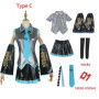 V Miku Cosplay Costume Green Ponytail Wig Virtual Singer Cosplay Shoes Boots Official Uniform for Party Comic Con Outfits