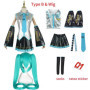 V Miku Cosplay Costume Green Ponytail Wig Virtual Singer Cosplay Shoes Boots Official Uniform for Party Comic Con Outfits