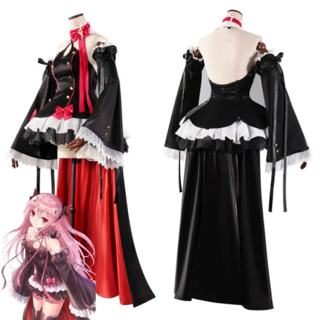 XQAnime Seraph of The End Krul Tepes Cosplay Costume Vampire Black Red Lolita Dress Wig Adult Woman Sexy Halloween Carnival Suit