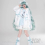 Anime Mikuku Cosplay Kawaii Blue White Full Set Wigs Earphone Coat T-Shirt Dress Socks Roleplay Customized Women Halloween Party