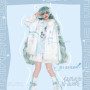 Anime Mikuku Cosplay Kawaii Blue White Full Set Wigs Earphone Coat T-Shirt Dress Socks Roleplay Customized Women Halloween Party