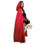 Women Little Red Riding Hood Costume Fancy Adult Halloween Cosplay Fantasia Carnival Fairy Tale Girl Dress