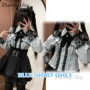 Jirai kei Outfit Lolita Girls Shirt Skirt Set Women Kawaii Bow Long Sleeve Y2K Casual Aesthetic Shirt Japanese Style Women