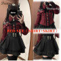 Jirai kei Outfit Lolita Girls Shirt Skirt Set Women Kawaii Bow Long Sleeve Y2K Casual Aesthetic Shirt Japanese Style Women