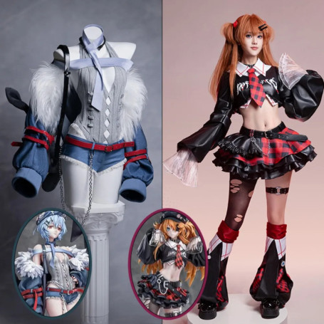 Rock Band Asuka Langley Rei Ayanami Cosplay Costume Figure Style Dress Accessories Stage Outfit Halloween Costume