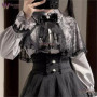 Jirai Kei Outfit Lolita Girls Blouse Top Women Long Sleeve Shirt Wig 2025 Kawii Bow Black Skirts Shirt Girai Sweet Japanese Lady