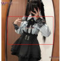 Jirai Kei Outfit Lolita Girls Blouse Top Women Long Sleeve Shirt Wig 2025 Kawii Bow Black Skirts Shirt Girai Sweet Japanese Lady